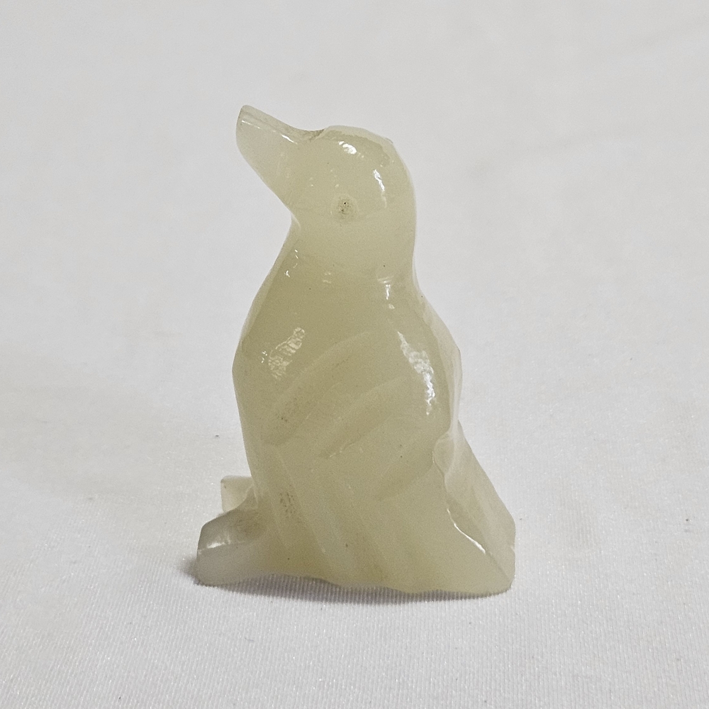 Hand Carved Stone Bird Figurine • Small Translucent Animal Decor